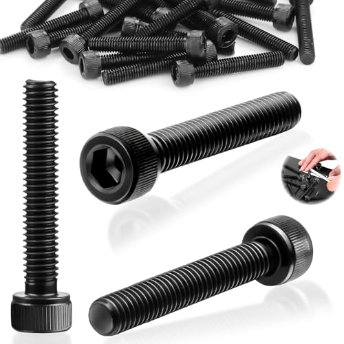 SWTYExt 15 Stück Zylinderschrauben mit Innensechskant M8x45mm Schrauben Kohlenstoffstahl Sechskant Innensechskantschraube Vollgewinde Sechskantschrauben Schwarz Inbusschrauben für Möbelreparatur von SWTYExt