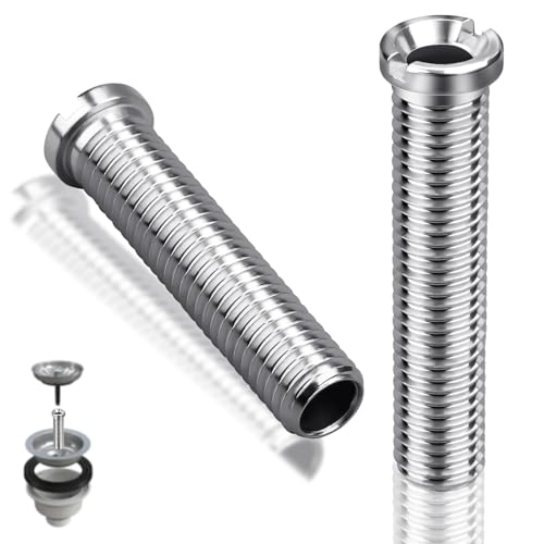 SWTYExt 2 Stück Hohlschraube Spüle 70mm Hohlschraube M12 Abflusssieb Waschbecken Ø 12mm für Ventilabläufe Zubehör für Küchenspülen Siebkorbventil Ablaufventil von SWTYExt