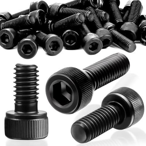 SWTYExt 20 Stück Zylinderschrauben mit Innensechskant M8x25mm Schrauben Kohlenstoffstahl DIN 912 Zylinderkopfschrauben Vollgewinde Inbusschrauben Schwarz Maschinenschrauben für Befestigungselemente von SWTYExt