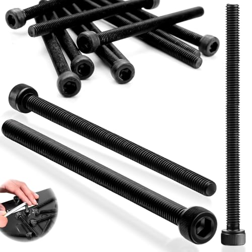 SWTYExt 20 Stück Sechskant Innensechskantschraube M6x80mm Zylinderschrauben mit Innensechskant DIN 912 Schrauben Kohlenstoffstahl Vollgewinde Sechskantschrauben für Befestigungselemente(Schwarz) von SWTYExt