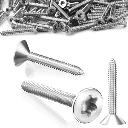 SWTYExt 220 Stück Holzschrauben Torx 4x25mm Torx Schrauben Spanplattenschrauben Edelstahl V2A Selbstschneidende Holz Blechschrauben Senkkopf Schrauben Vollgewinde für Befestigungselemente von SWTYExt