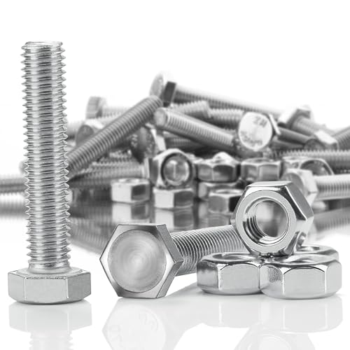 SWTYExt 30 Sätze Sechskantschrauben M5x40 mm Bolzen und Sechskantmutter Set DIN 933/ISO 4017 Edelstahlschrauben A2 V2A Schrauben Außensechskant Vollgewinde Maschinenschrauben von SWTYExt