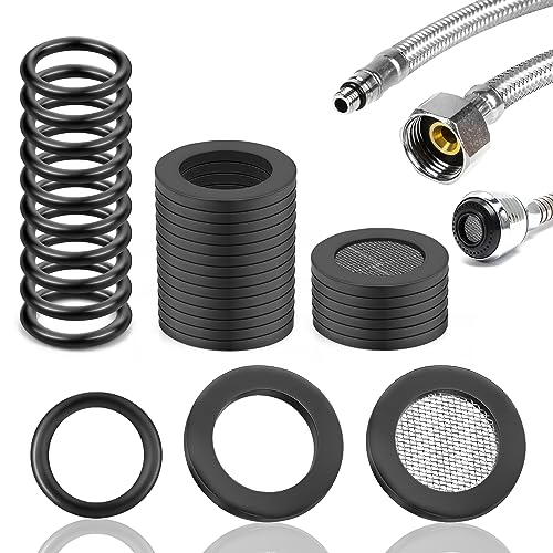 SWTYExt 30 Stück 1/2 Zoll Dichtungen Set Enthält 14 Stücke Dichtungsringe Flachdichtung 10 Stück O Ringe 16mm OD & 6 Stücke Filternetz Duschschlauch Unterlegscheiben Wasserhahn Dichtung von SWTYExt