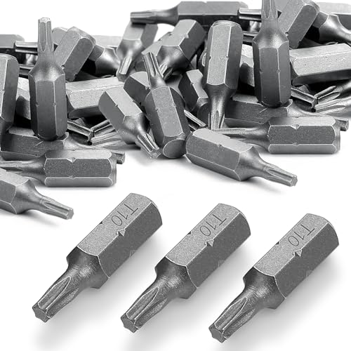 SWTYExt 30 Stück T10 Torx Bit 25mm Sortiment für Bohrerhalter und Alle Schraubendreher Ohne Kopf von SWTYExt
