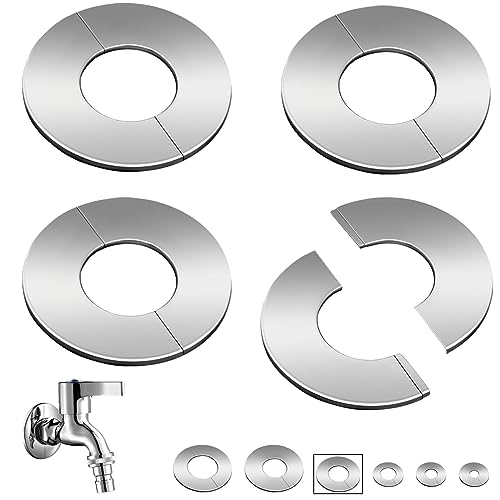 SWTYExt 4 Stück Heizungsrohr Rosette 43mm Rosetten Abdeckung Wasseruhr Abdeckrosette Edelstahl Rohrmanschetten Heizungsrohr Abdeckung Geteilte Rohrabdeckung Ventilkappe Rosette für Waschbecken Rohre von SWTYExt
