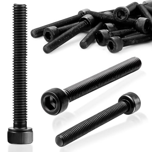 SWTYExt M5x50mm Zylinderkopfschrauben Schwarz 40 Stk Zylinderschrauben mit Innensechskant DIN 912 Kohlenstoffstahl Schrauben Vollgewinde Maschinenschrauben Inbusschrauben für Reparaturwerkzeugzubehör von SWTYExt