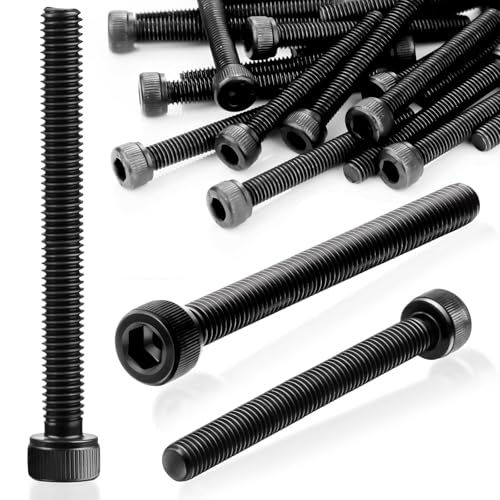 SWTYExt M5 Zylinderschrauben mit Innensechskan 40 Stück Sechskant Innensechskantschraube DIN 912 Zylinderkopfschrauben Schwarz Schrauben Kohlenstoffstahl Sechskantschrauben Vollgewinde(M5x60mm) von SWTYExt