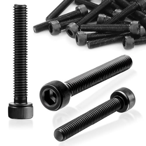 SWTYExt 50 Stück Sechskant Innensechskantschraube M6x40mm Zylinderschrauben mit Innensechskant Schrauben Kohlenstoffstahl Vollgewinde Sechskantschrauben Schwarz für Möbelreparatur von SWTYExt