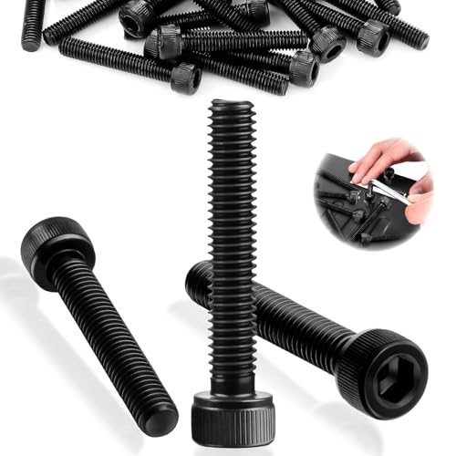 SWTYExt 50 Stück Zylinderschrauben mit Innensechskant M6x35mm DIN 912 Sechskant Innensechskantschraube Kohlenstoffstahl Schrauben Vollgewinde Maschinenschrauben Schwarz Inbusschrauben von SWTYExt