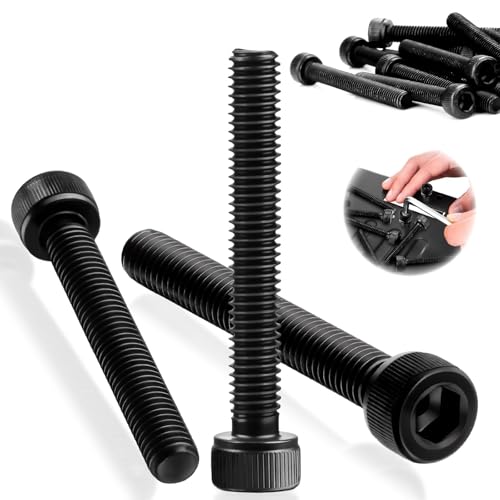 SWTYExt 50 Stück Zylinderschrauben mit Innensechskant M6x45mm DIN 912 Sechskant Innensechskantschraube Vollgewinde Schrauben Kohlenstoffstahl Maschinenschrauben Schwarz Inbusschrauben von SWTYExt