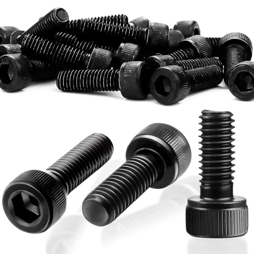 SWTYExt 60 Stück Sechskant Innensechskantschraube M3x12mm Schrauben Kohlenstoffstahl Zylinderschrauben mit Innensechskant Vollgewinde Sechskantschrauben für Befestigungselemente(Schwarz) von SWTYExt