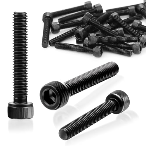 SWTYExt 60 Stück Zylinderkopfschrauben Schwarz M5x35mm Sechskant Innensechskantschraube M5x35mm Zylinderschrauben mit Innensechskant Kohlenstoffstahl Vollgewinde Schrauben für Befestigungselement von SWTYExt