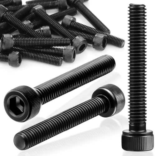 SWTYExt 60 Stück Zylinderschrauben mit Innensechskant M3x40mm Schrauben Kohlenstoffstahl Sechskant Innensechskantschraube Vollgewinde Sechskantschrauben Schwarz Inbusschrauben für Möbelreparatur von SWTYExt