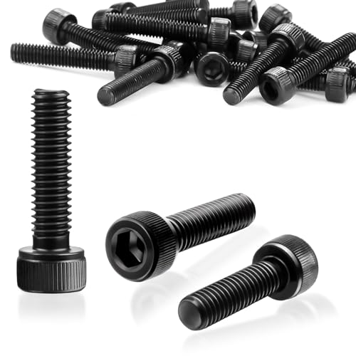 SWTYExt 60 Stück Zylinderschrauben mit Innensechskant M5x20mm Schrauben Kohlenstoffstahl Sechskant Innensechskantschraube Vollgewinde Sechskantschrauben Schwarz Inbusschrauben für Möbelreparatur von SWTYExt