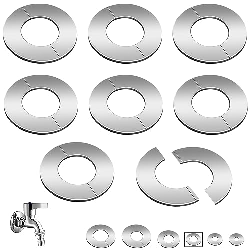 SWTYExt 8 Stück Heizungsrohr Rosette 35mm Rosetten Abdeckung Wasseruhr Abdeckrosette Edelstahl Rohrmanschetten Heizungsrohr Abdeckung Geteilte Rohrabdeckung Ventilkappe Rosette für Waschbecken Rohre von SWTYExt