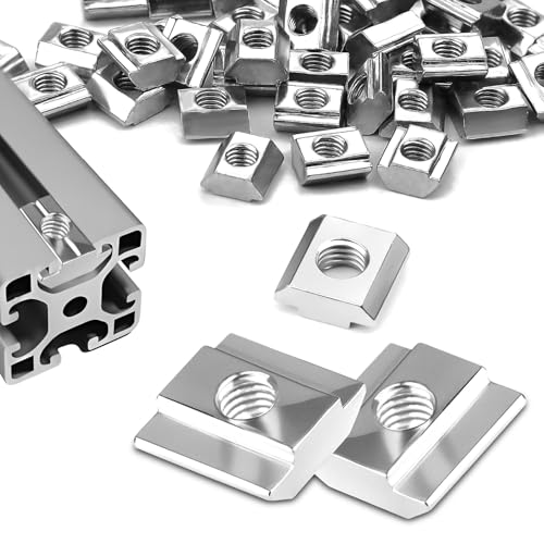 SWTYExt 80 Stück Nutensteine M5 Typ B Nutensteine Nut 6 Nutsteine Set Kohlenstoffstahl T- Nut Schiene Nutenstein M5 Gleitmuttern Schwer für 20-Serie Aluminiumprofil Extrusionsschlitz von SWTYExt
