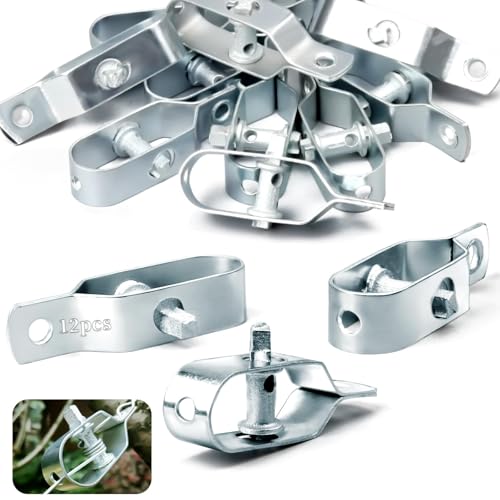 SWTYExt Drahtspanner Verzinkt 12 Stück Zaunspanner 95mm Spanndraht Maschendrahtzaun Silbrig Drahtzaun Spanner Seilspanner für Wildzaun Forstzaun Poolplane Garten Befestigung Knotengeﬂechtzaun Zubehör von SWTYExt
