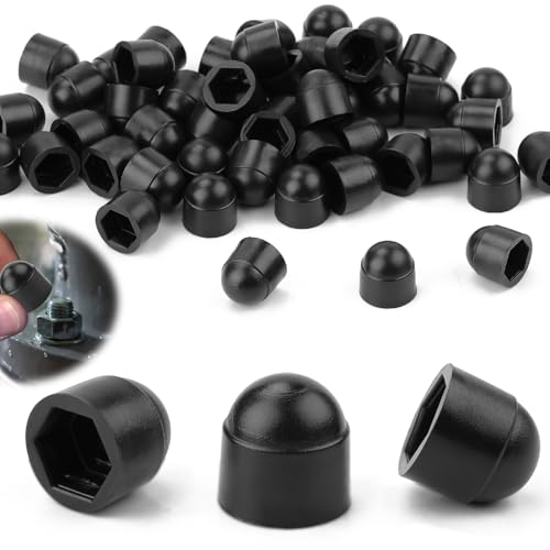 SWTYExt Hutmuttern M10 Kunststoffkappen Abdeckkappen für Schrauben 40 Stück Schraubenkappen Schwarz Schutzkappe Schraube Sechskant Schraubenabdeckung für Muttern Gewindebolzen - Schlüsselweite 17 von SWTYExt
