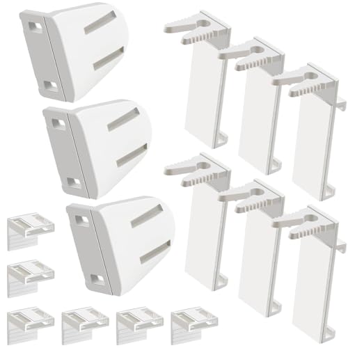 SWTYExt 6 Stück Klemmträger für Doppelrollo mit 3 Stück Rolloträger Klemmhalter für Klemmfix Rollo Halterung Rollo Ersatzteile für PVC Holz-Fenster Türflügel Seitenzugrollo Verdunkelungsrollo von SWTYExt