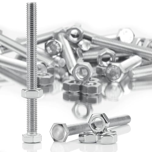 SWTYExt Sechskantschrauben M6 x 70 mm Bolzen und Sechskantmutter Set DIN 933 / ISO 4017 Edelstahlschrauben A2 V2A Schrauben Außensechskant Vollgewinde Maschinenschrauben(20 Sätze) von SWTYExt