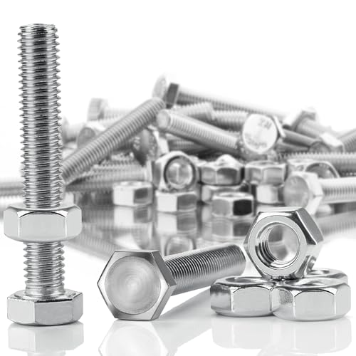 SWTYExt Sechskantschrauben M8 x 50 mm Bolzen und Sechskantmutter Set DIN 933 / ISO 4017 Edelstahlschrauben A2 V2A Außensechskant Vollgewinde Schrauben mit Metrischem Maschinenschrauben (15Sätze) von SWTYExt