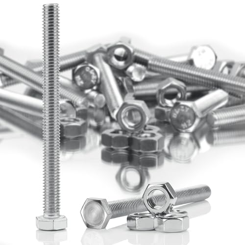 SWTYExt Sechskantschrauben M8x120 mm Bolzen und Sechskantmutter Set DIN 933/ISO 4017 Edelstahlschrauben A2 V2A Außensechskant Vollgewinde Schrauben mit Metrischem Maschinenschrauben (8 Sätze) von SWTYExt