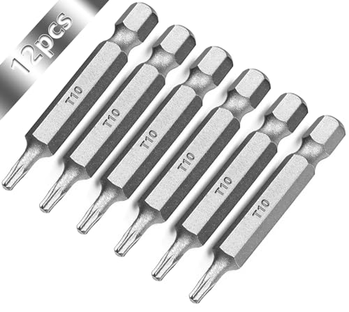 SWTYExt T10 Torx Bit Lang 50 mm - Chrom-Vanadium-Stahl Ersatz Bits Set für Schrauberbits (12 Stück) von SWTYExt