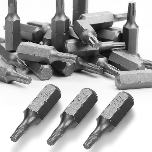 SWTYExt T15 Bit, 30 Stück Torx Bit 25 mm Ersatz Bits Torx Chrom-Vanadium-Stahl Torx T15 Torx Bitsatz Bit-Sortiment für Schrauberbits von SWTYExt