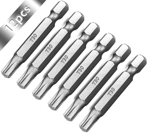 SWTYExt T30 Bit Lang 50 mm Torx Ersatz Chrom-Vanadium-Stahl Set Sortiment für Schrauberbits (12 Stück) von SWTYExt