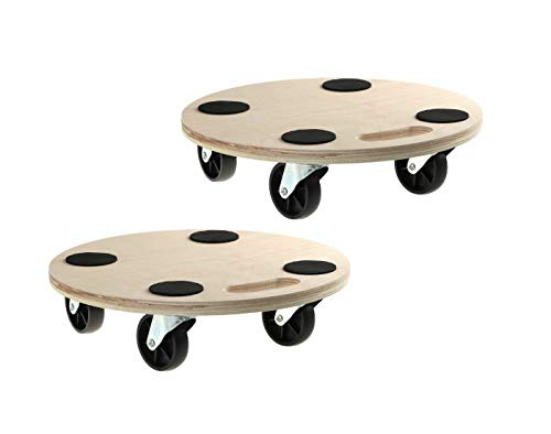 2 Stück Rollbrett Transportroller Fassroller Möbelroller Blumenroller 200kg Rund 380mm von SWV