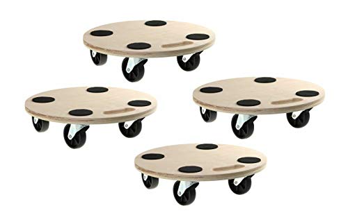 4 Stück Blumenroller Rollbrett Transportroller Fassroller Möbelroller 200kg Rund von SWV