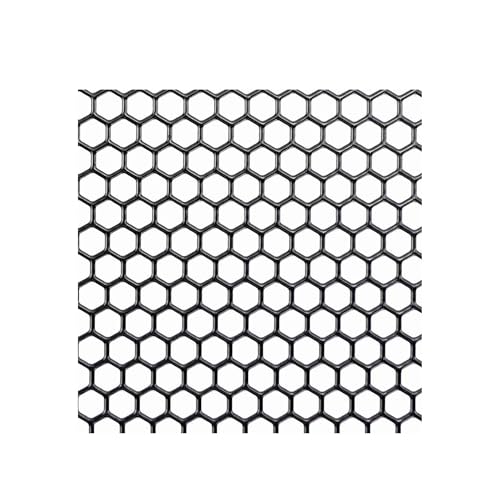 Nieren Kühlergrill 100 x 33 cm Aluminium Rennwagen Stoßstangengrill Grill Mesh Net Vent Schwarz Silber Rot Blau Tuning Protector Home Garden Kühlergrills(BK Hexagon 6x6mm) von SWVYDC