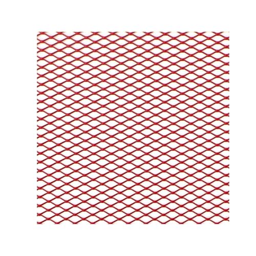 Nieren Kühlergrill 100 x 33 cm Aluminium Rennwagen Stoßstangengrill Grill Mesh Net Vent Schwarz Silber Rot Blau Tuning Protector Home Garden Kühlergrills(Red Hexagon 7x14mm) von SWVYDC