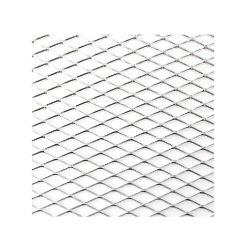 Nieren Kühlergrill 100 x 33 cm Aluminium Rennwagen Stoßstangengrill Grill Mesh Net Vent Schwarz Silber Rot Blau Tuning Protector Home Garden Kühlergrills(SIL Diamond 10x20mm) von SWVYDC