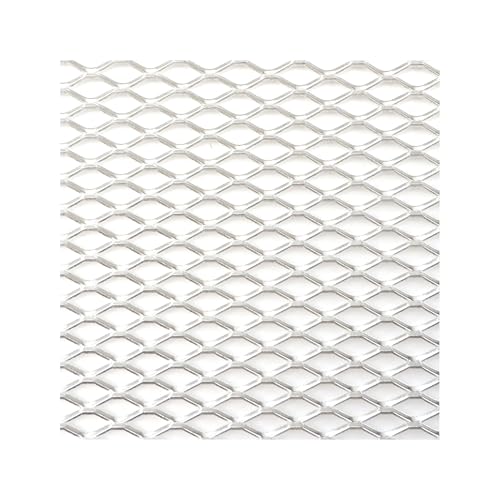 Nieren Kühlergrill 100 x 33 cm Aluminium Rennwagen Stoßstangengrill Grill Mesh Net Vent Schwarz Silber Rot Blau Tuning Protector Home Garden Kühlergrills(SIL Diamond 6x12mm) von SWVYDC