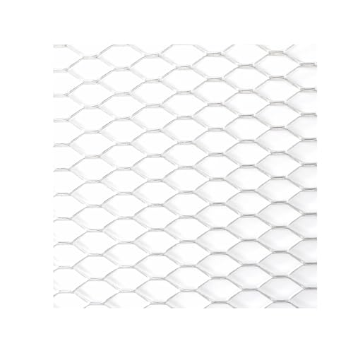 Nieren Kühlergrill 100 x 33 cm Aluminium Rennwagen Stoßstangengrill Grill Mesh Net Vent Schwarz Silber Rot Blau Tuning Protector Home Garden Kühlergrills(SIL Hexagon 11x25mm) von SWVYDC