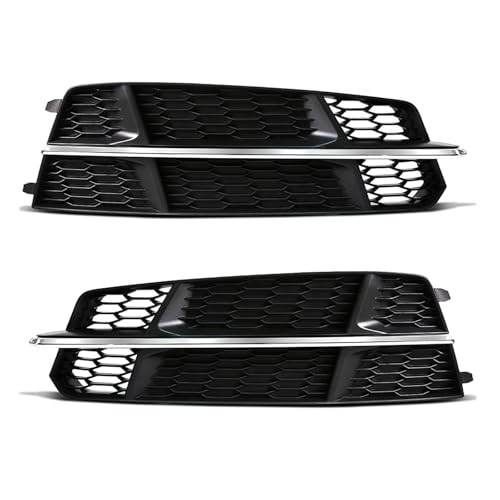 Nieren Kühlergrill 2 stücke Auto Vorderen Stoßfänger Licht Abdeckung Fit Für Audi A6 C7 A6L S-Linie 2015 2016 2017 2018 Hex Grill 4G0807681AN Kühlergrills(Sliver Pair) von SWVYDC