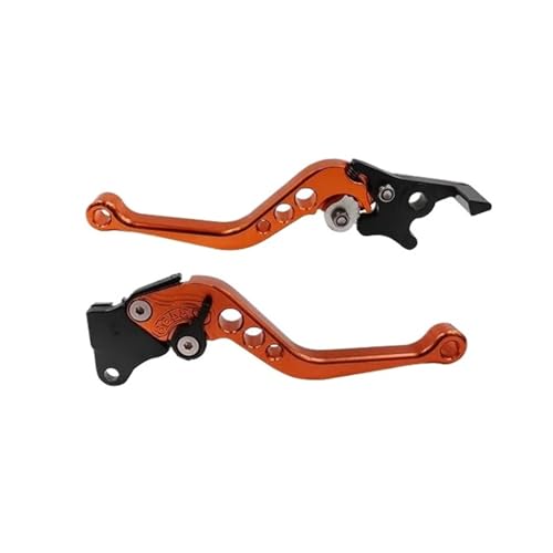 SWVYDC Bremshebel Kupplungs Motorradbremsgriff Motorradmodifikation CNC-Kupplungstrommelhebel Einstellbarer Lenkersatz Modifizierte Teile Lenker Kupplungsbremshebel(Orange) von SWVYDC