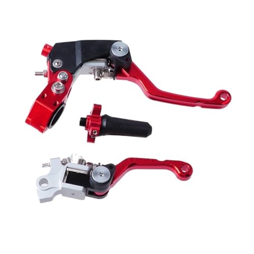 SWVYDC Bremshebel Kupplungs Racing CNC Aluminium Faltbare 360 ​​Kupplung Bremshebel Griff Fit Für CR CRF YZF EXC Xmotos Kayo T2 T4 T6 K2 K6 K6R KT250 Lenker Kupplungsbremshebel(Red) von SWVYDC