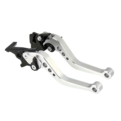 SWVYDC Bremshebel Kupplungs Universal Motorrad Bremshebel Motorrad Zubehör Modifizierte Horn Einstellbare Handhebel Lenker Kupplungsbremshebel(Silver) von SWVYDC