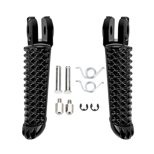 SWVYDC Fussrasten Pedal Vordere und hintere Fußstütze, Motorrad-Fußstütze aus Aluminiumlegierung, passend für Yamaha YZF-R1 R1 LE R1M R1S YZF-R6 VMX1700 GP Pedale(Front Footpeg Black) von SWVYDC