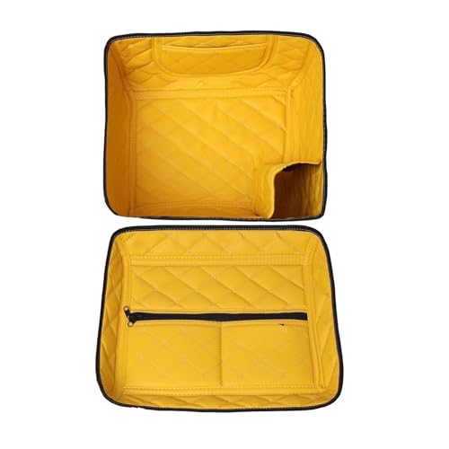 SWVYDC Motorradkoffer 45L Motorrad Top Box Hinten Stamm Abdeckung Pad Schwanz Gepäck Fall Toolbox Innen Liner Innenfutter Kissen PU Leder Helmkoffer für(Yellow) von SWVYDC