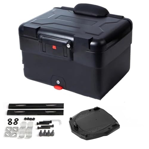 SWVYDC Motorradkoffer 45L Universal Top Box Abenteuer Motorrad Top Universal Top Hinten Gepäck Werkzeug Fällen Boxen Helmkoffer für(Black) von SWVYDC