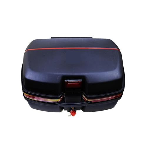 SWVYDC Motorradkoffer 54L Motorradkoffer Wasserdichter Motor-Topcase für Doppelhelm Motorrad-Hintergepäck-Aufbewahrungsbox mit sicherem Riegel Helmkoffer für(Black) von SWVYDC