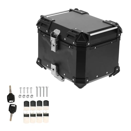 SWVYDC Motorradkoffer Motorrad Aufbewahrungsbox Heckbox Schwarz 45L Aluminium Topcase Heckbox Gepäck Topcase Kofferraumträger Helmkoffer für SWVYDC Motorradkoffer Motorrad Aufbewahrungsbox Heckbox Schwarz 45L Aluminium Topcase Heckbox Gepäck Topcase Kofferraumträger Helmkoffer für von SWVYDC