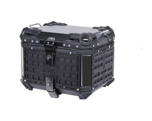 SWVYDC Motorradkoffer Motorrad Top Hinten Gepäck Fall Dicke Rüstung Aluminium Motorrad Trunk Tail Motorrad Helm Box Werkzeug Box Helmkoffer für(45L-no fold Armor) von SWVYDC