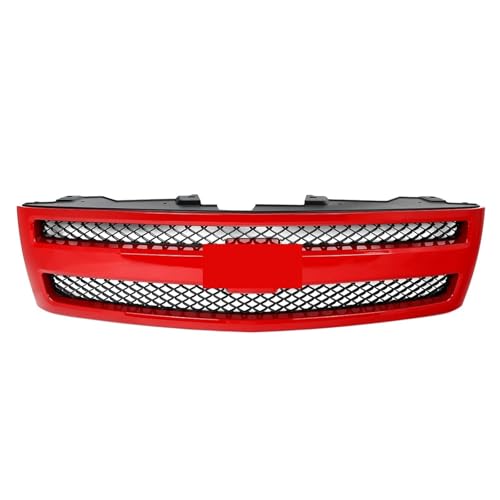 SWVYDC Nieren Kühlergrill Kühlergrill-Baugruppe passend für 2007–2013 Chevrolet Silverado 1500, Mesh-Design, oberer Stoßstangengrill, Victory Red Grill Kühlergrills von SWVYDC