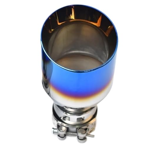 dschalldämpfer 1 PC Auto Blau Gebrannte Edelstahl Auspuff Endrohr Slashed Bevel Rand Schalldämpfer Spitze Modifiziertes Zubehör(IN 51 Out 101 mm) von SWVYDC