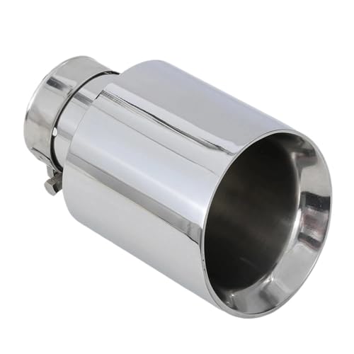 dschalldämpfer 1 stück 304 Edelstahl Universal Auspuff System Ende Chrom Rohr + Auto Auspuff Spitze Modifiziertes Zubehör(57MM IN 89MM Out) von SWVYDC