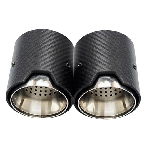 dschalldämpfer 2 Stücke Auspuff Endrohre Carbon Fiber Endrohre Klemmbolzen Verbindung Schalldämpfer Für BMW M2 F87 M3 F80 M4 F82 F83 Modifiziertes Zubehör(1-63mm) von SWVYDC